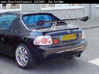 showyoursound.nl - Del Sol thats been I.C.Ed to the max!!! - Del Sol Man - corvis_wing.jpg - My Focal F10 rims and Corvis wing!